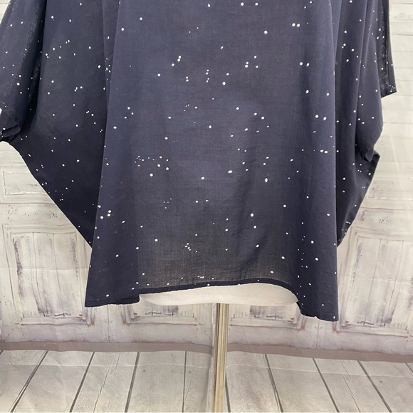 Eileen Fisher Size XX2 2XS Blue Ink Organic Cotton Round Neck Box Top Oversized - Picture 4 of 11